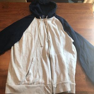 George Blue/White Zip-Up Hoodie Size: L